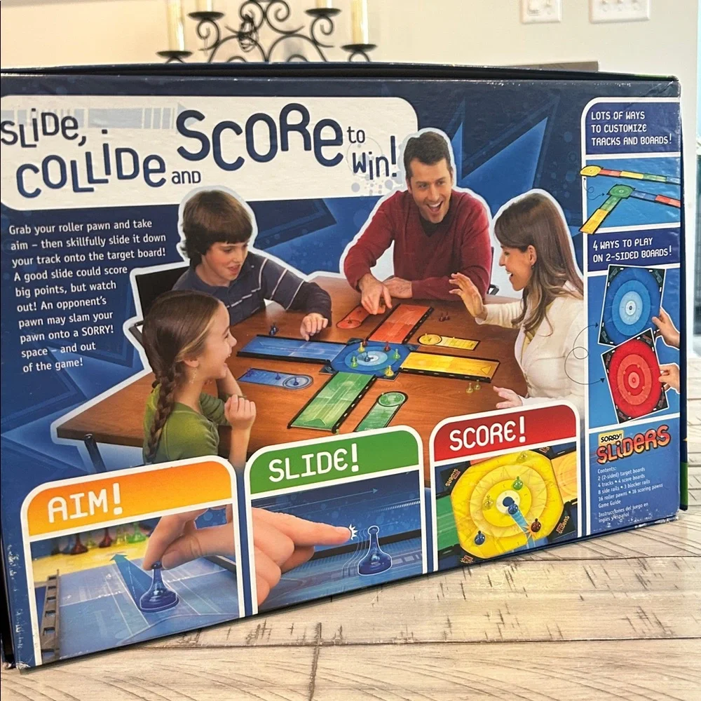 Sorry Sliders Game by Parker Brothers Fun Family Game  1-4 Players 4 ways 2 play